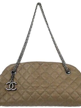 Chanel Metallic Gold Calfskin Medium Bowling Mademoiselle Handbag 187193
